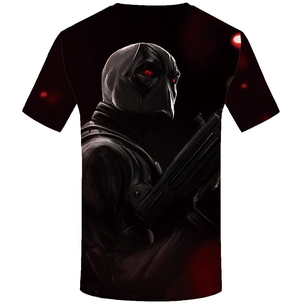 Badass Deadpool T shirt Men Blood T-shirts 3d Red Shirt Print War Anime Clothes Gothic Tshirt Printed